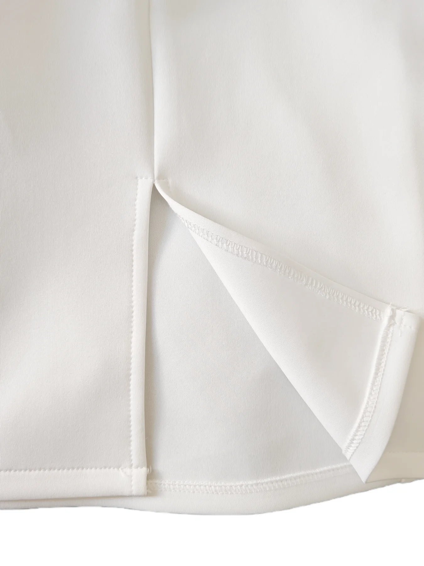 Sculpted Crepe Gown Stand Collar Sleeveless Knee-Length Modern Silhouette — White | KIMLUD