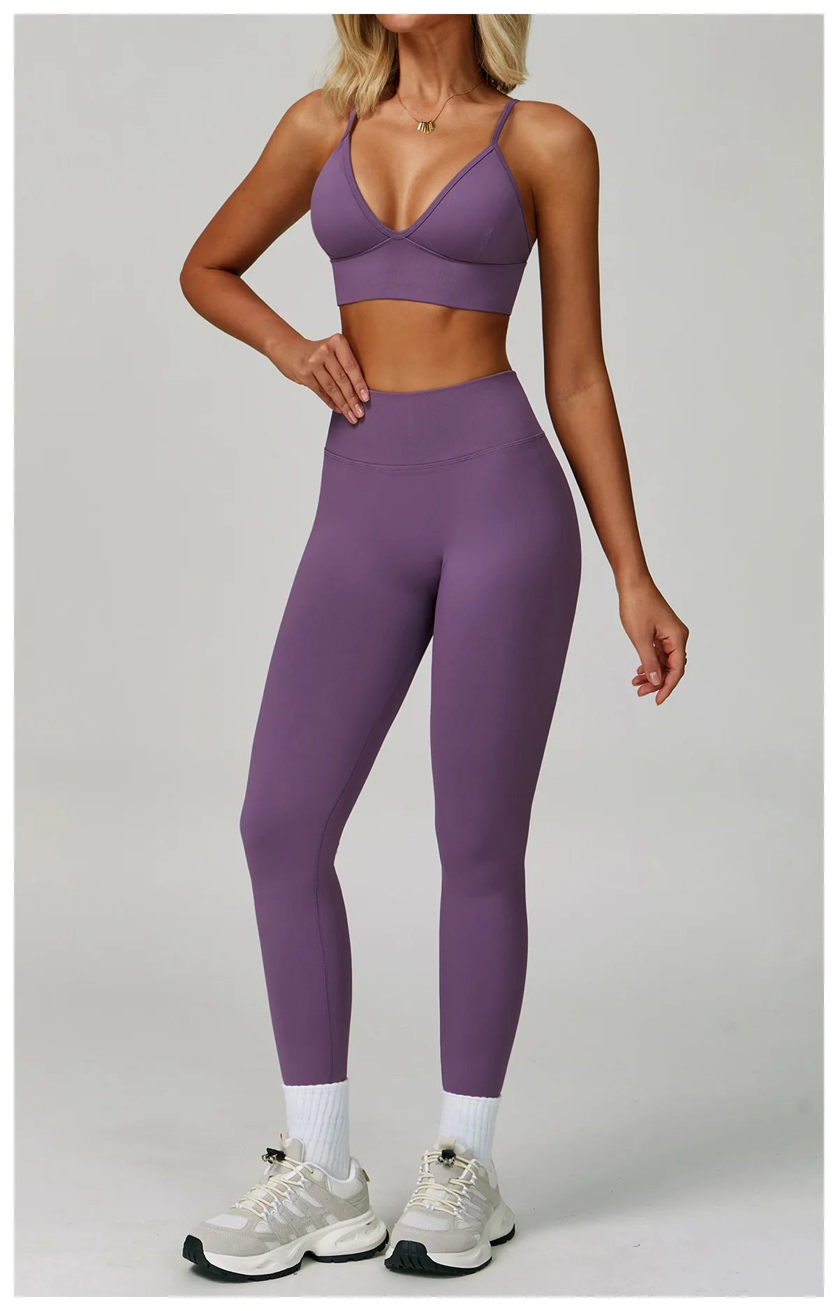 Seamless Nylon-Elastane Yoga Set High Waist Breathable — Crimson Red | KIMLUD
