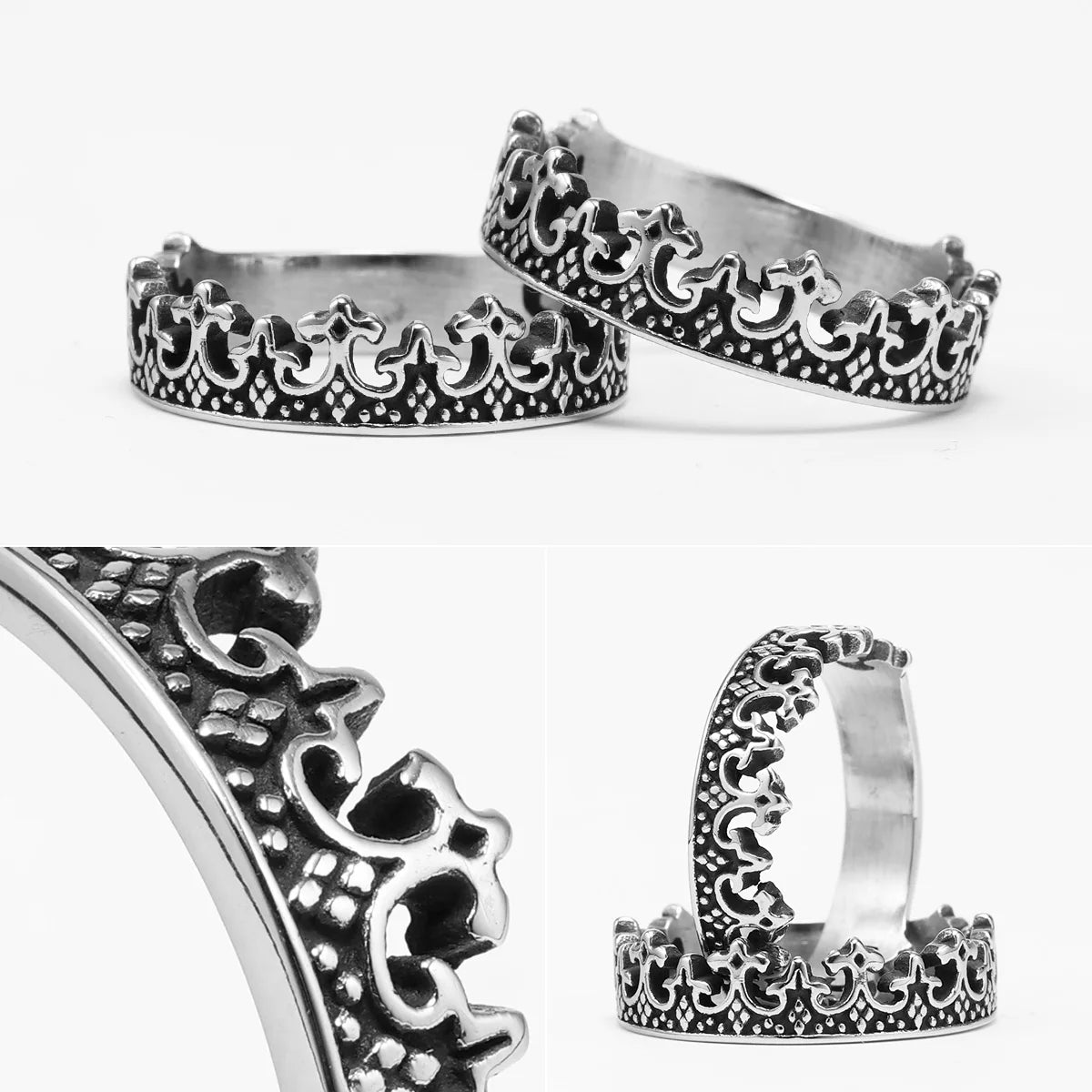 Simple Crown Stainless Steel Men Rings Punk New In For Male Women Fashion Jewelry Creativity Gift Wholesale Dropshiping