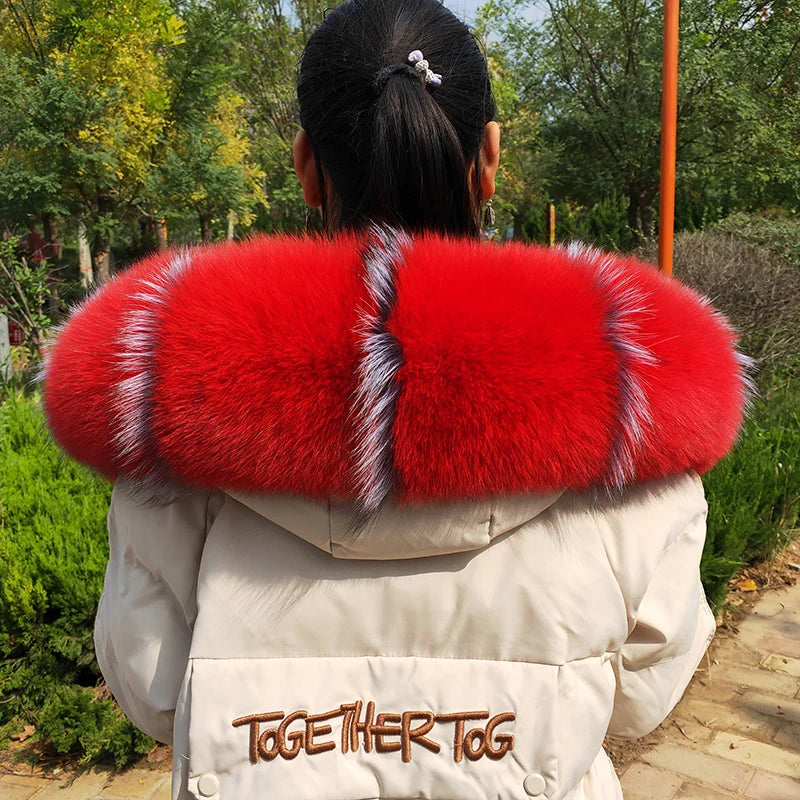 Fox Fur Collar – Hood Decor for Down Coats – Real Fox Fur | KIMLUD