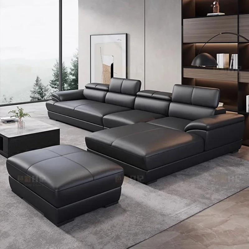 Minimalist Modern Sectional Sofa Modular Design — Deep Black | KIMLUD