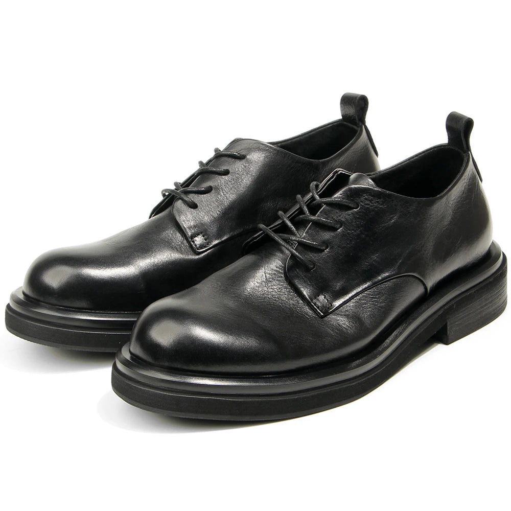 Genuine leather Men's formal shoes Retro Man Leather shoes Luxury Quality Wedding Social Shoes Male Business Shoes Handmade 2025