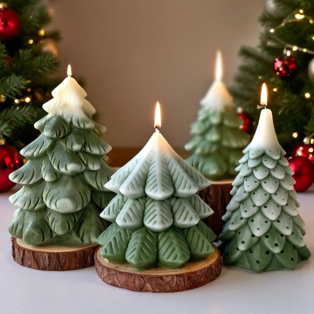 DIY Christmas Tree Silicone Candle Mold Handmade Aroma Candle Plaster Resin Mould Christmas Candle Making Supplies