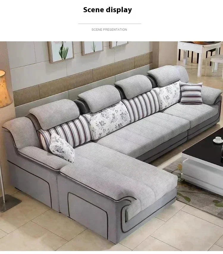 Nordic Wood Frame Sofa Two-Seater With Armrests In Soft Upholstery — Beige | KIMLUD
