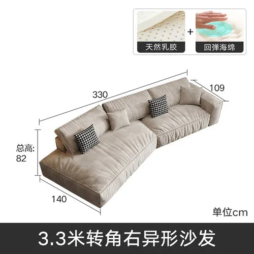 Nordic Fabric Sofa Double-Seater — Slate Blue | KIMLUD