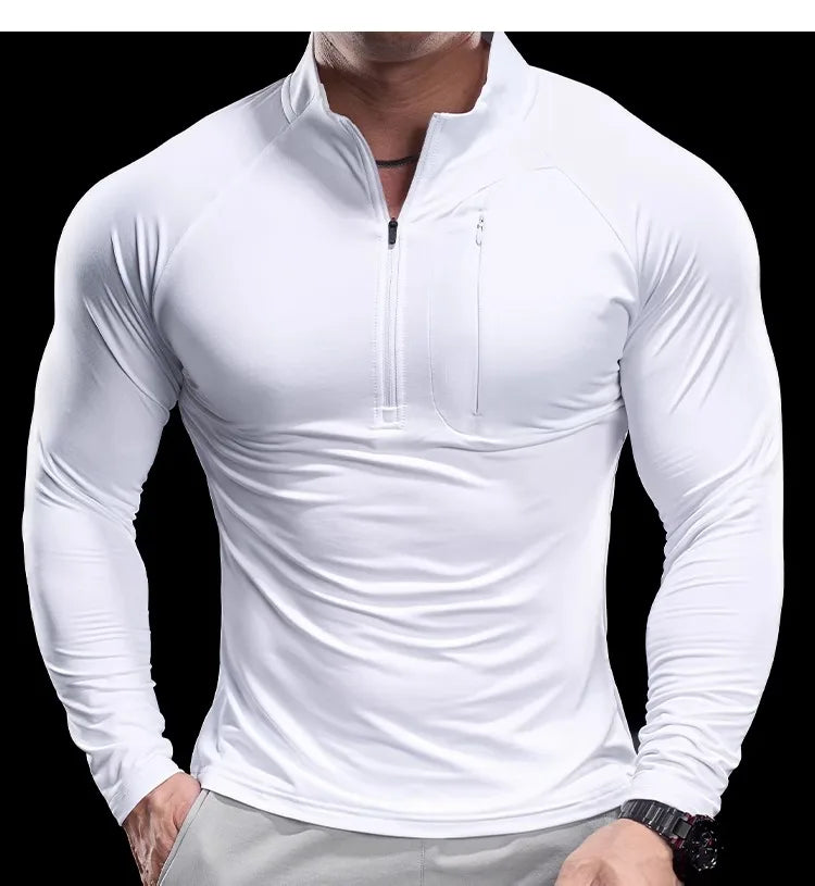 Technical Knit Long-Sleeve T-Shirt Quick-Dry — Sand Beige | KIMLUD