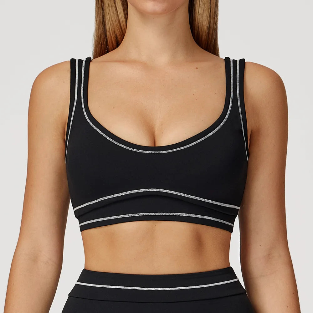 Knit Yoga Sports Bra Backless Breathable Elastic Support For Running And Workout — Mauve | KIMLUD