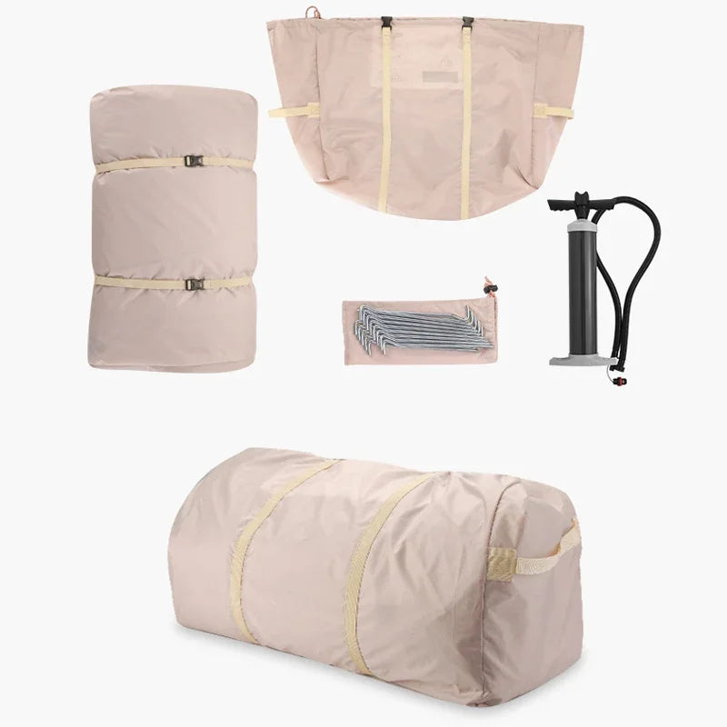 A Duct Pole Inflatable Camping Tent Foldable Luxury Cabin Modeling 5-8 People Party Picnic Family