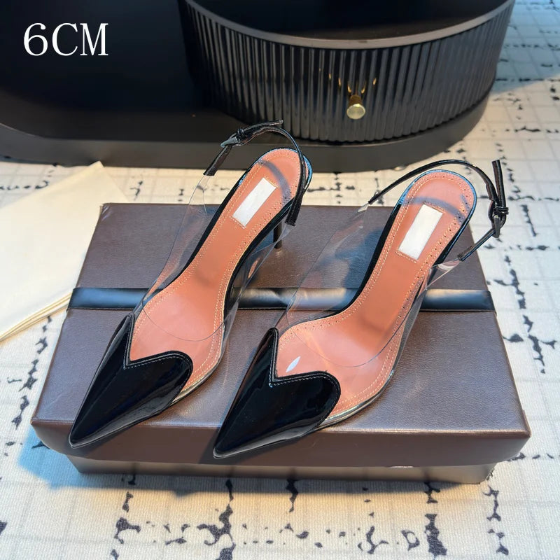 Transparent PVC Pointed Stiletto Pumps — Clear | KIMLUD