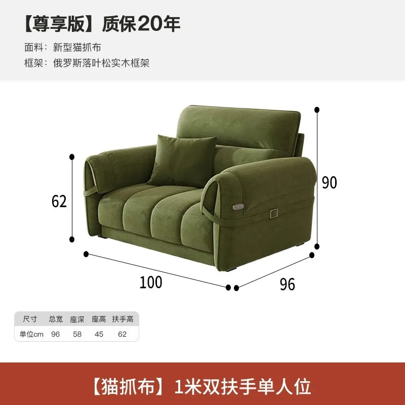 Nordic Modern Extendable Floor Sofas — Green | KIMLUD
