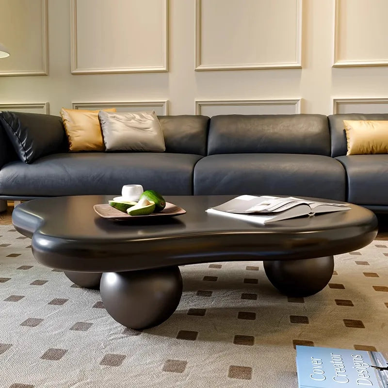 JC New European Style Living Room Furniture Irregular Coffee Table Brown Solid Wood Creative Cloud Coffee Table