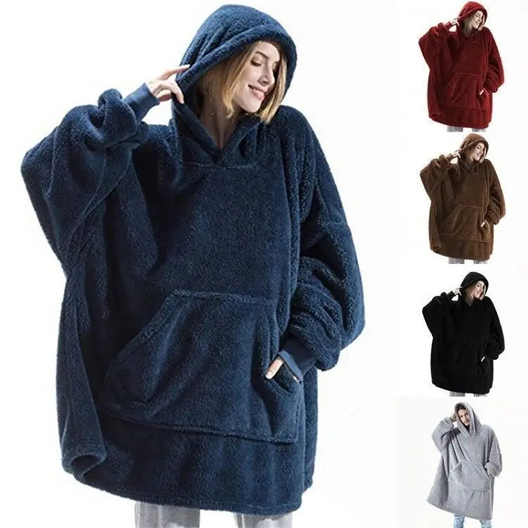 Hoodie Pajama Set – Long Sleeves With Pockets – Velvet | KIMLUD