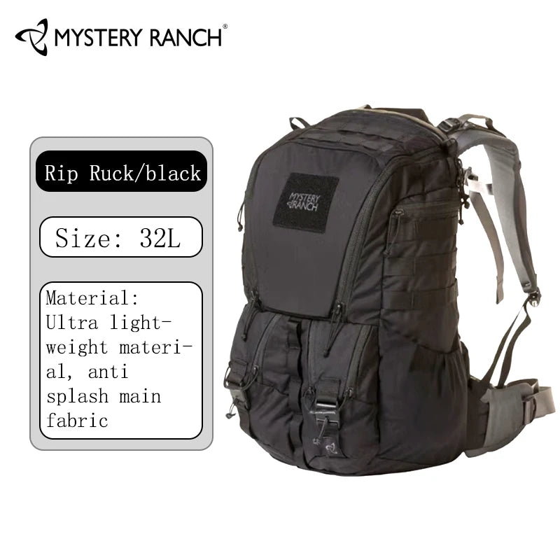 Rugged Backpack Nylon Mountaineering Travel — Black | KIMLUD