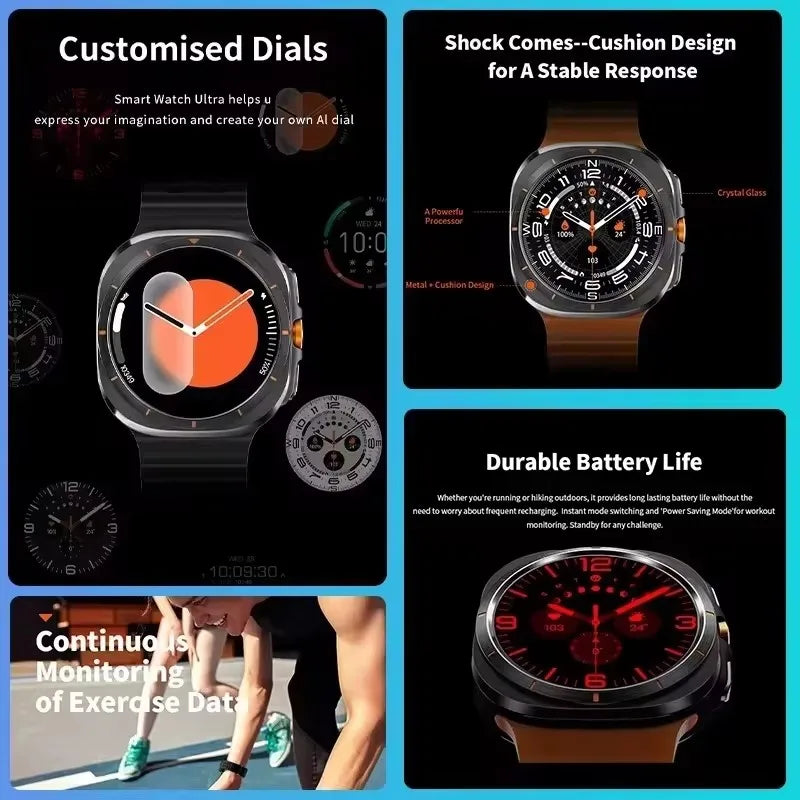 2025 New DT Watch 7 Ultra Smart Watch Men 32GB Memory Video GPS NFC 47mm AMOLED Fitness Sports Tracker Health Smartwatches Women