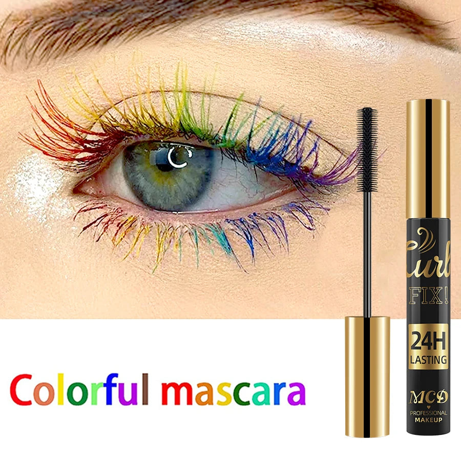 5D  Waterproof  Mascara Vibrant  9 Color-Lasting Curl Ink Formula -Eyeliner Extension  Blue Green Black Eye Makeup Cosmetic