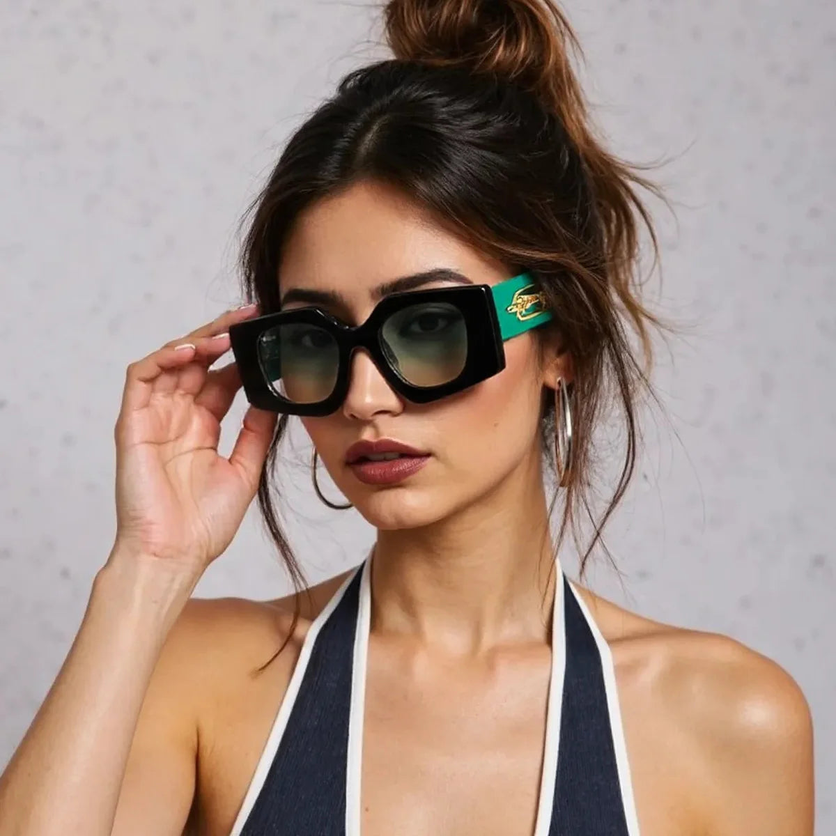Polycarbonate Retro Oval Sunglasses — Black | KIMLUD