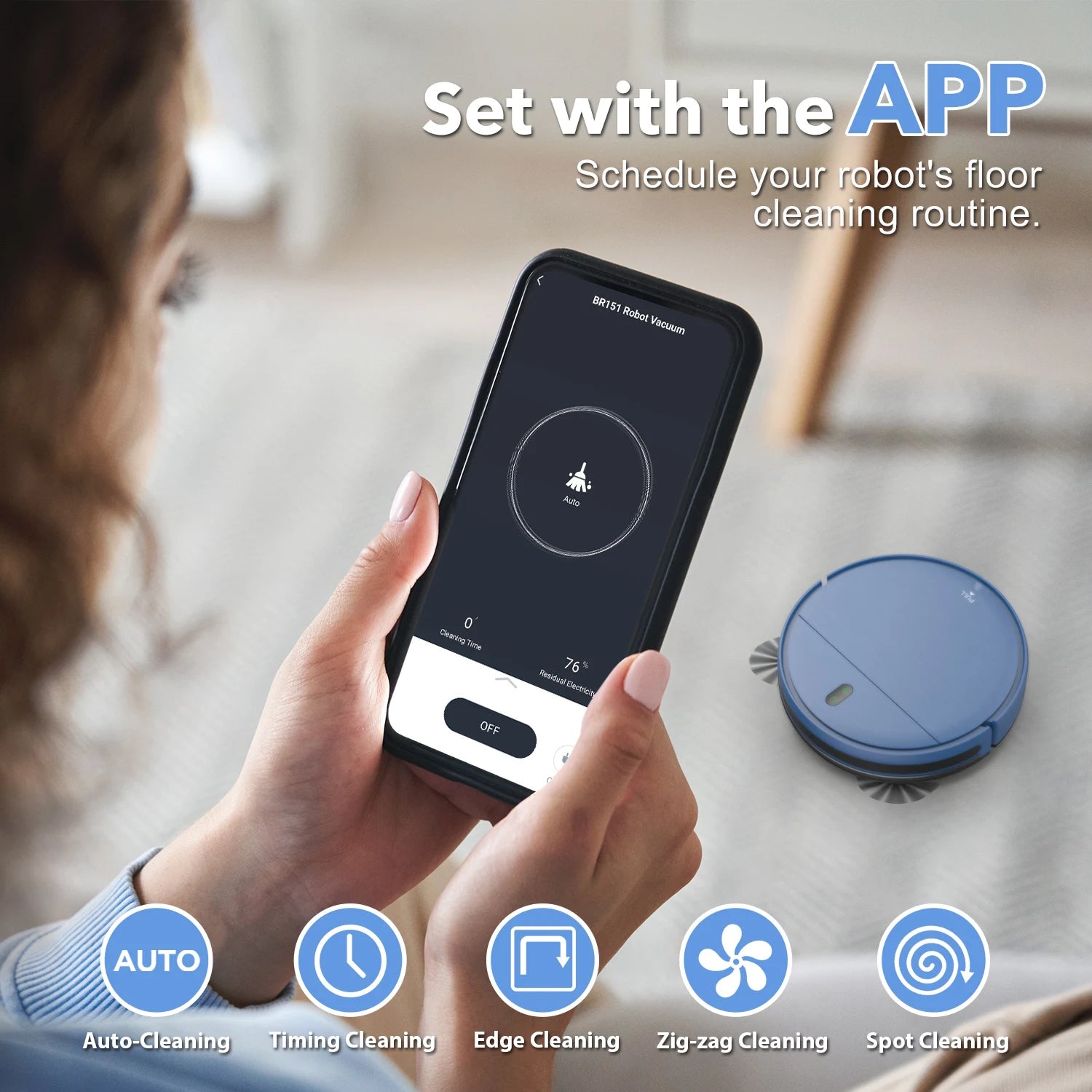 2021 GOOVI Smart Robot Vacuum Cleaner Automatic Sweeping And Mopping Cleaning Vacuum Cleaner Robot