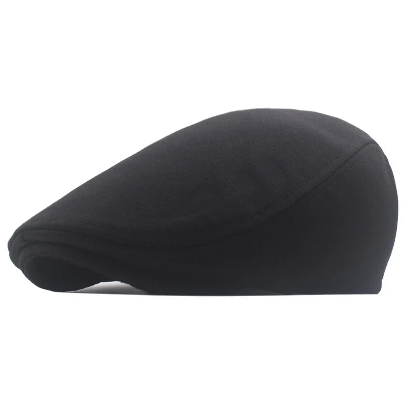 Retro Wool Cap Winter Classic Silhouette — Black | KIMLUD