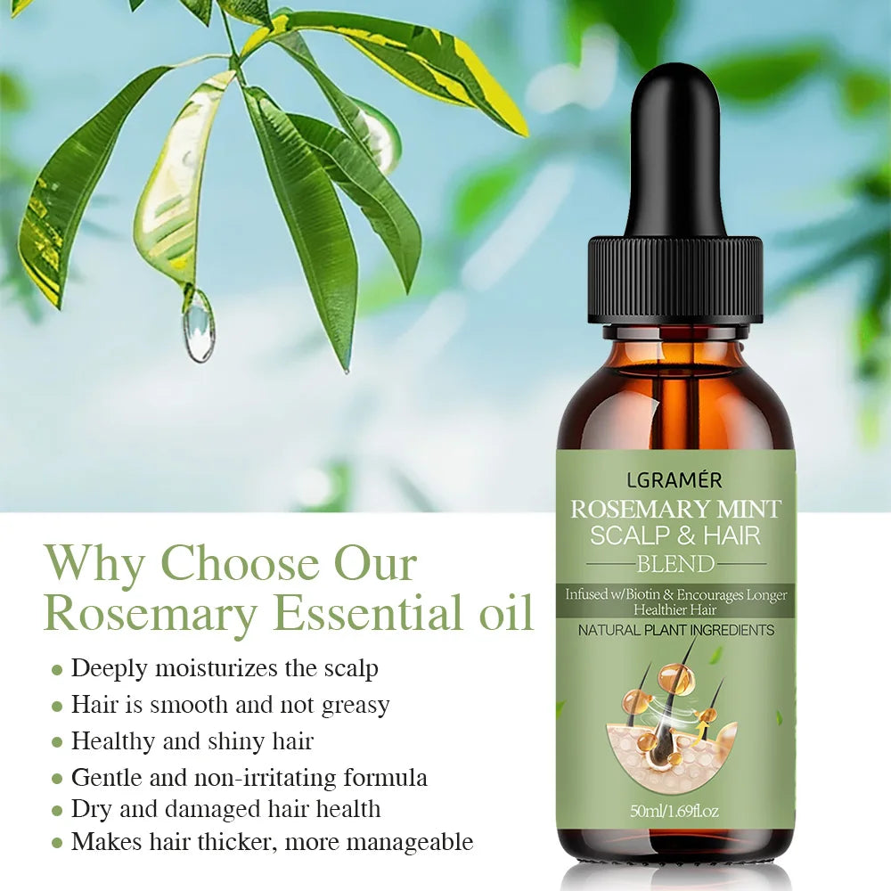 Organic Hair Growth Oil Rosemary Mint Fortifying — Emerald Green | KIMLUD