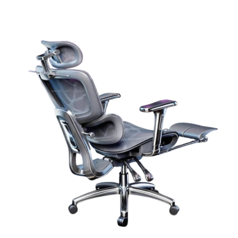 Ergonomic Gaming Chair With Adjustable Height And Contoured Back Support — Charcoal Gray | KIMLUD
