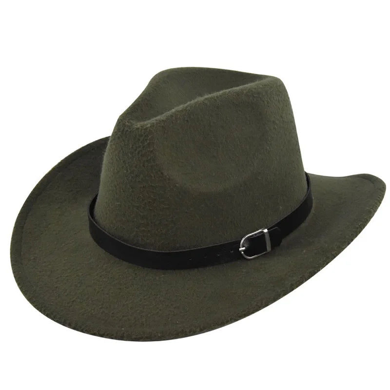Felt Fedora Hat Unisex Jazz-Influenced Winter Classic City Street Style — Black | KIMLUD