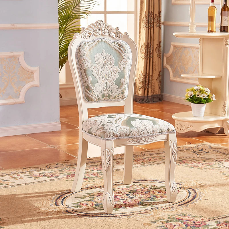 European Style Dining Chair Modern Restaurant Solid Wood Princess Chair Wedding Simple High Quality Muebles Lounge Furniture