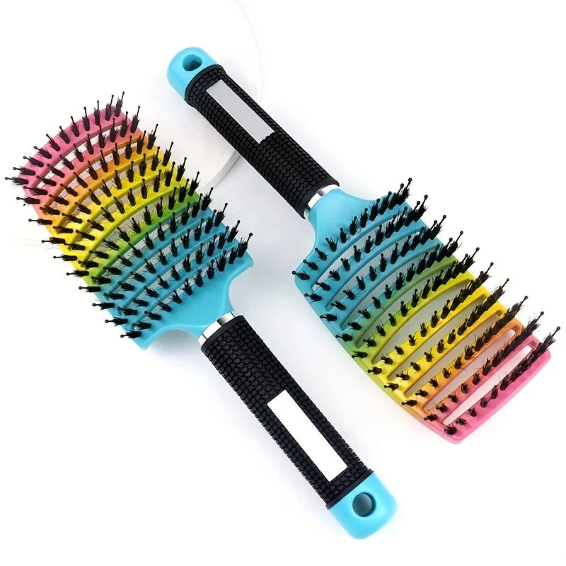 Plastic Scalp Massage Brush For Wet Curly Hair Magic Detangling Tool With Ergonomic Grip — Clear | KIMLUD