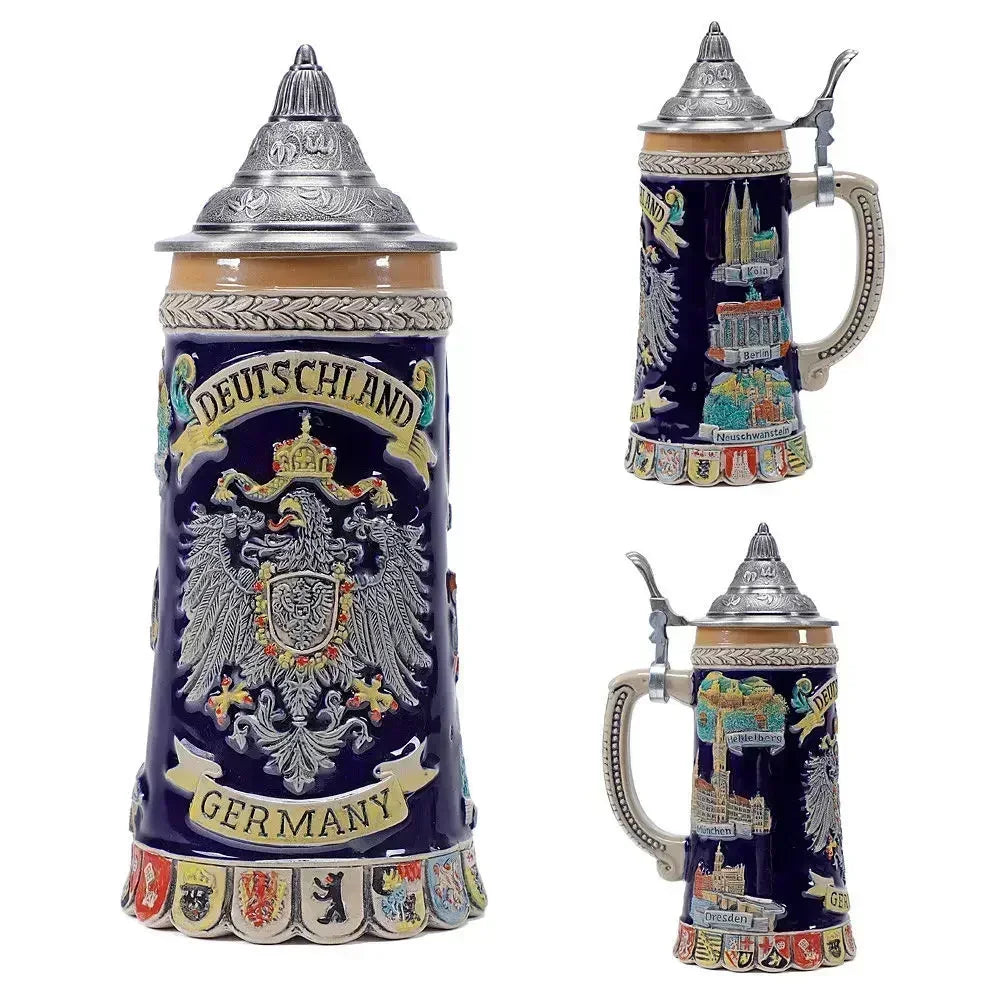 German Beer Stein Tankard Mug 600ml — Oktoberfest & Father's Day Gift | KIMLUD