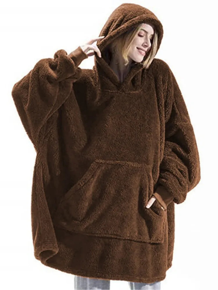 Hoodie Pajama Set – Long Sleeves With Pockets – Velvet | KIMLUD