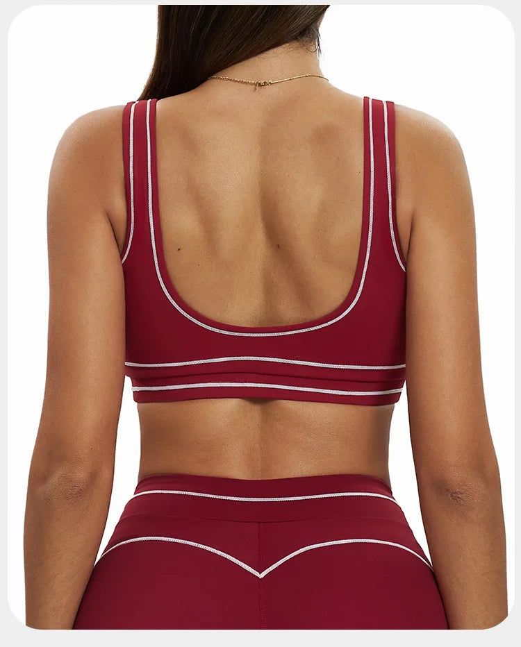 Breathable Yoga Sports Bra Color-Contrast — Multicolor | KIMLUD