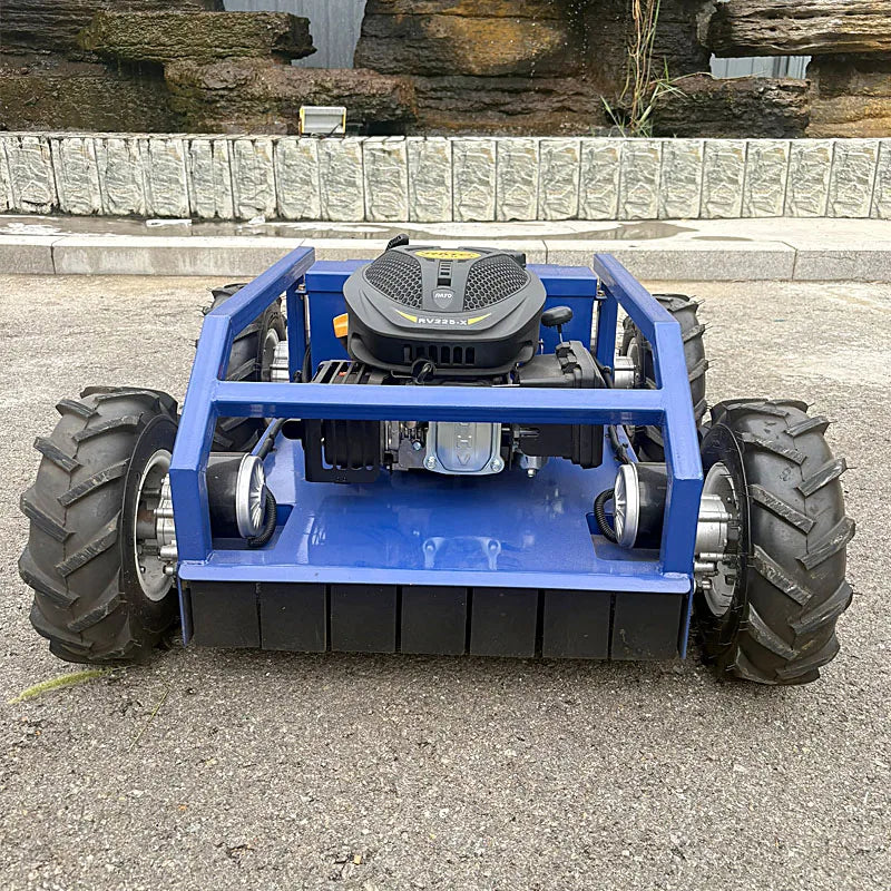 Powder-Coated Steel Robot Lawn Mower Remote-Controlled — Blue | KIMLUD