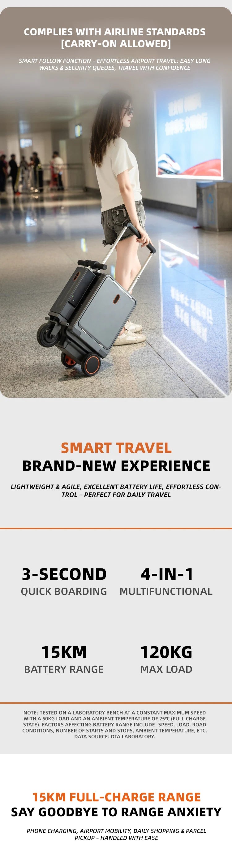 Aluminum Alloy Luggage Trolley Electric Drive Mobility — Multicolor | KIMLUD