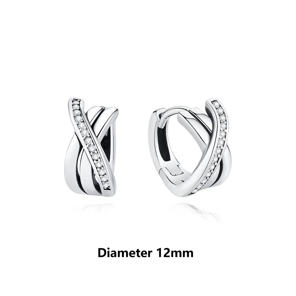 Sterling Silver Stud Hoop Earrings Crown Heart Bee — Rose Gold | KIMLUD
