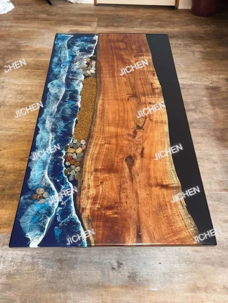 Premium Luxury Furniture Dining Kitchen Dining Solid Walnut Coffee River Epoxy Flat Table