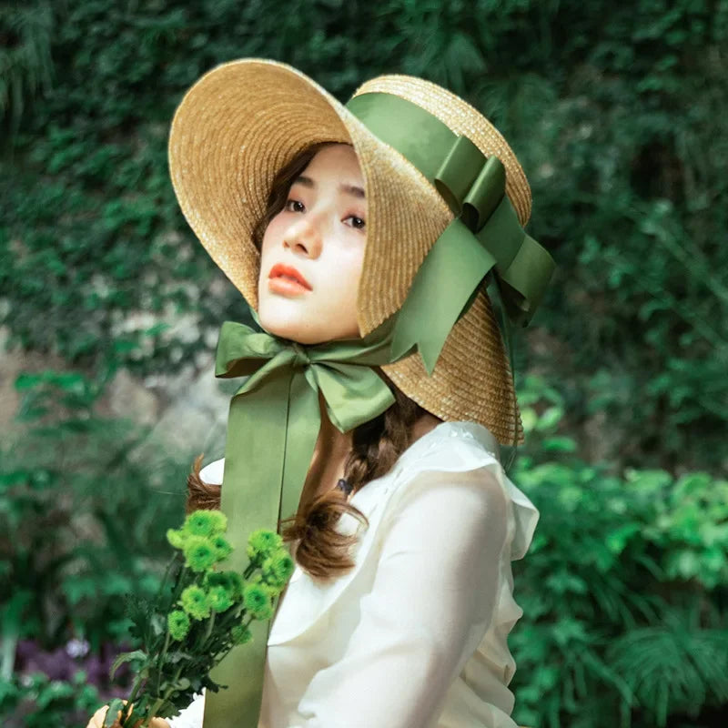 Elegant Straw Wide Brim Sun Hat — Natural | KIMLUD