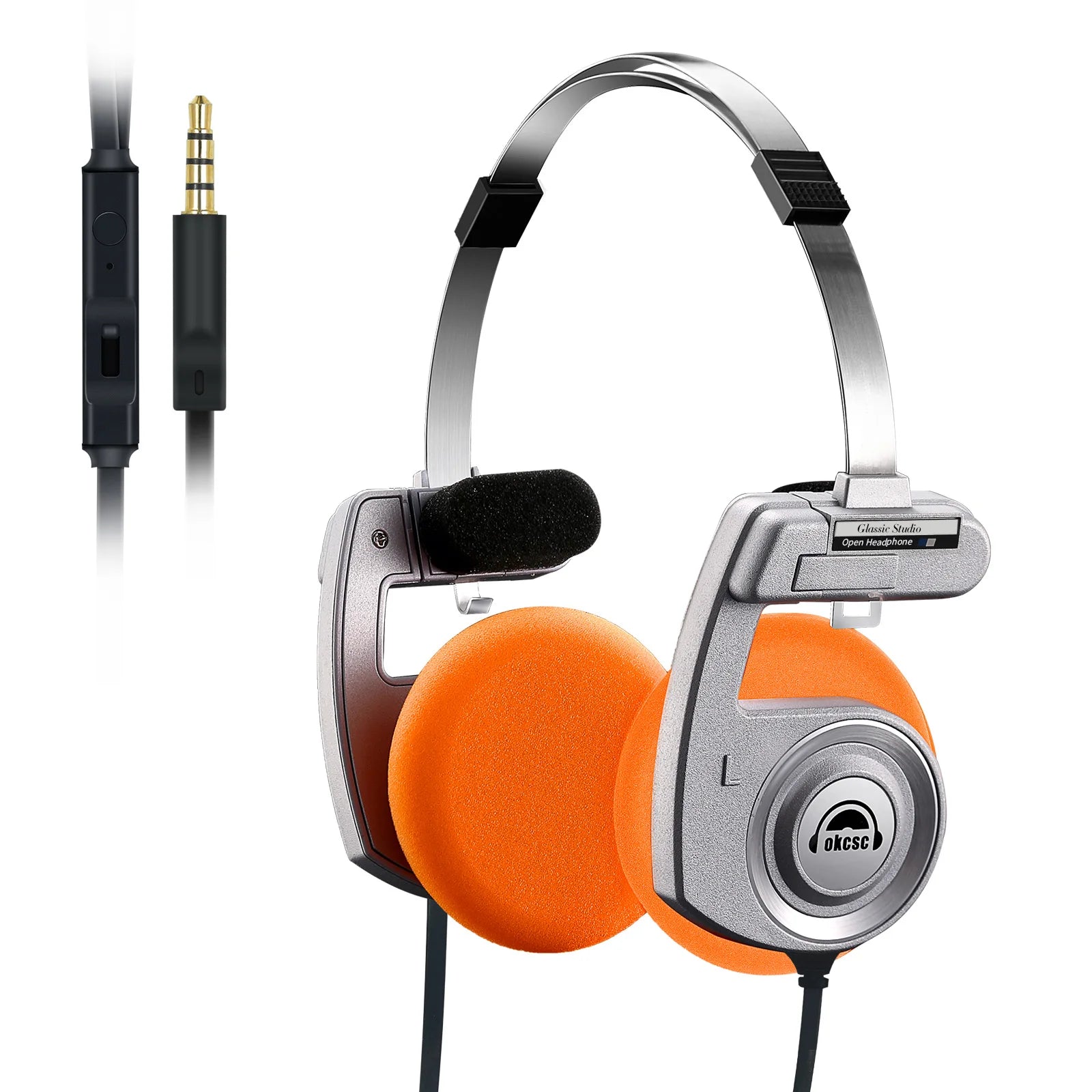 KIMLUD, OKCSC Retro 3rd Generation Headphone Wired/Wireless Earphones 40mm Driver Open End HiFi Headset Only Bluetooth Version 2-in-1, KIMLUD Womens Clothes