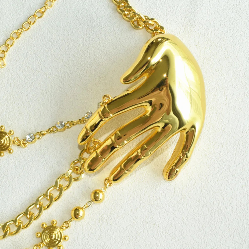 Choker Necklace – Hand Charms – Metal Alloy | KIMLUD
