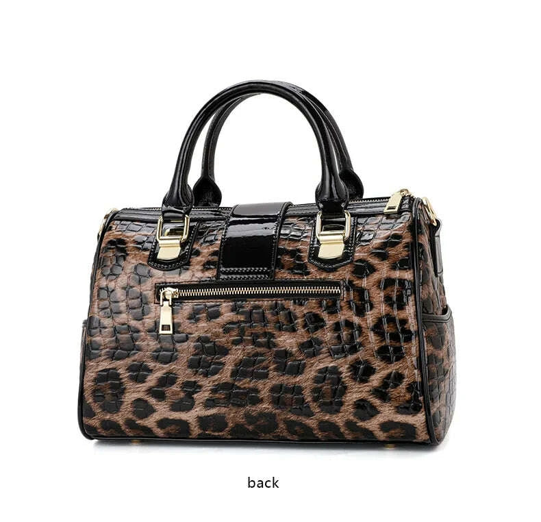 KIMLUD, Aidrani A Trendy Leopard Print WOMEN'S Handbag Made of Glossy Material Waterproof and Scratch Resistant Technology and High-qua, KIMLUD Womens Clothes
