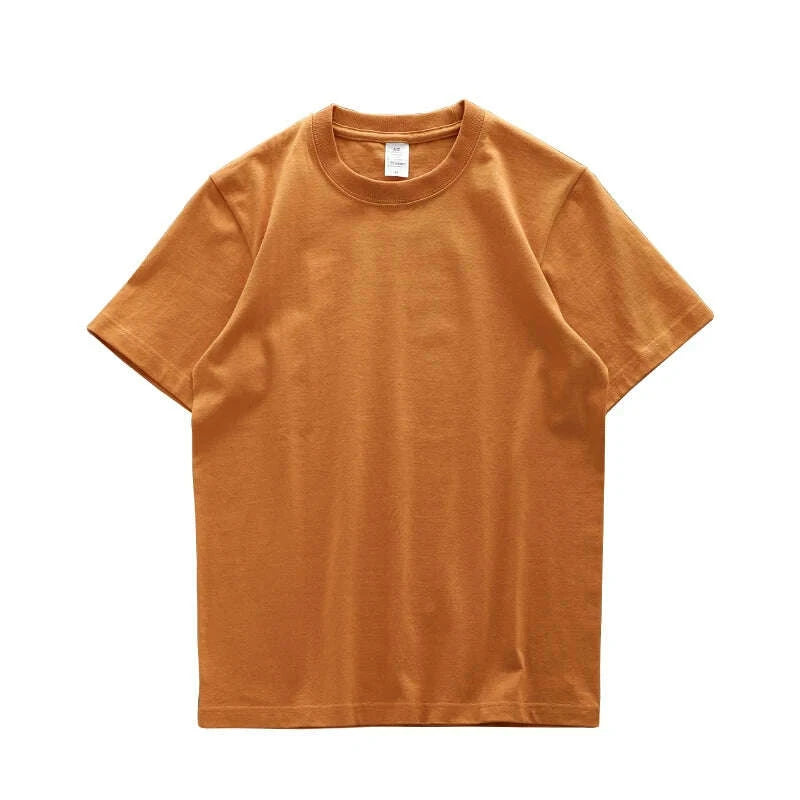 KIMLUD, Dukeen 280gsm Oversized Heavy T-Shirt for Men Summer Short Sleeve Tee Cotton Solid Color Top Casual T Shirts One Piece, KIMLUD Womens Clothes