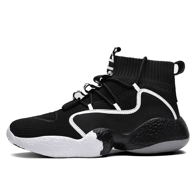 Men's Sneakers – Breathable Lace-Up – Colorful Sock Shoes | KIMLUD