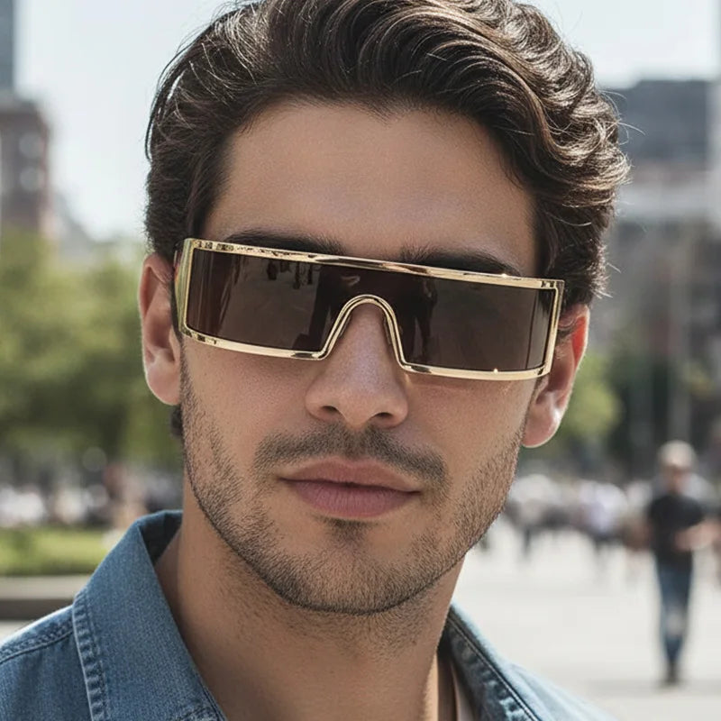 Cyberpunk Alloy Sunglasses Narrow Frames — Black | KIMLUD