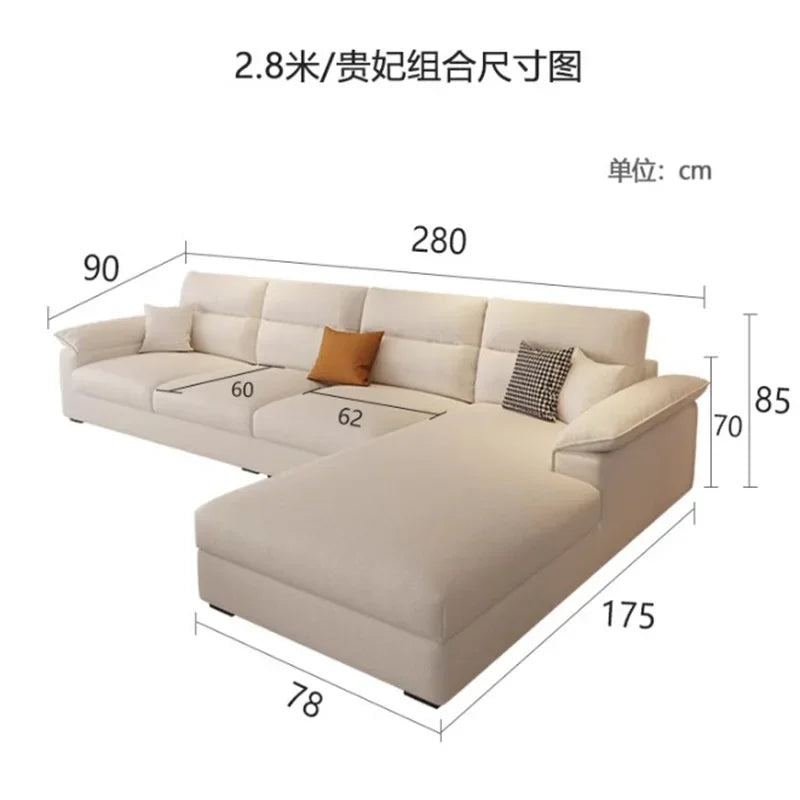 Nordic Waterproof Lounger Sofa Modern Minimalist — Ivory | KIMLUD