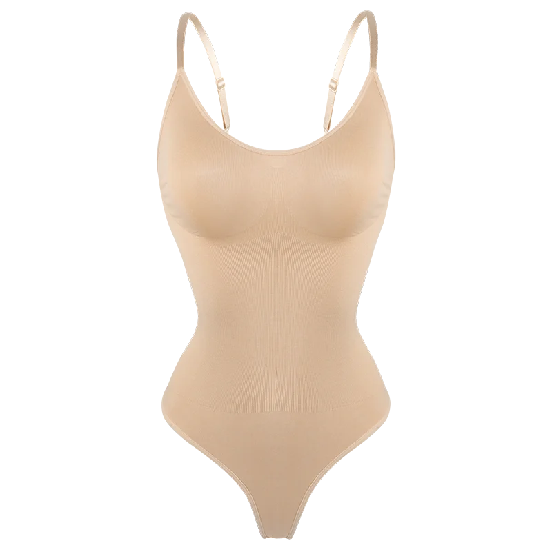 Bodysuit for Women Tummy Control Backless Shapewear Seamless Thong Body Shaper Tank Top - KIMLUD