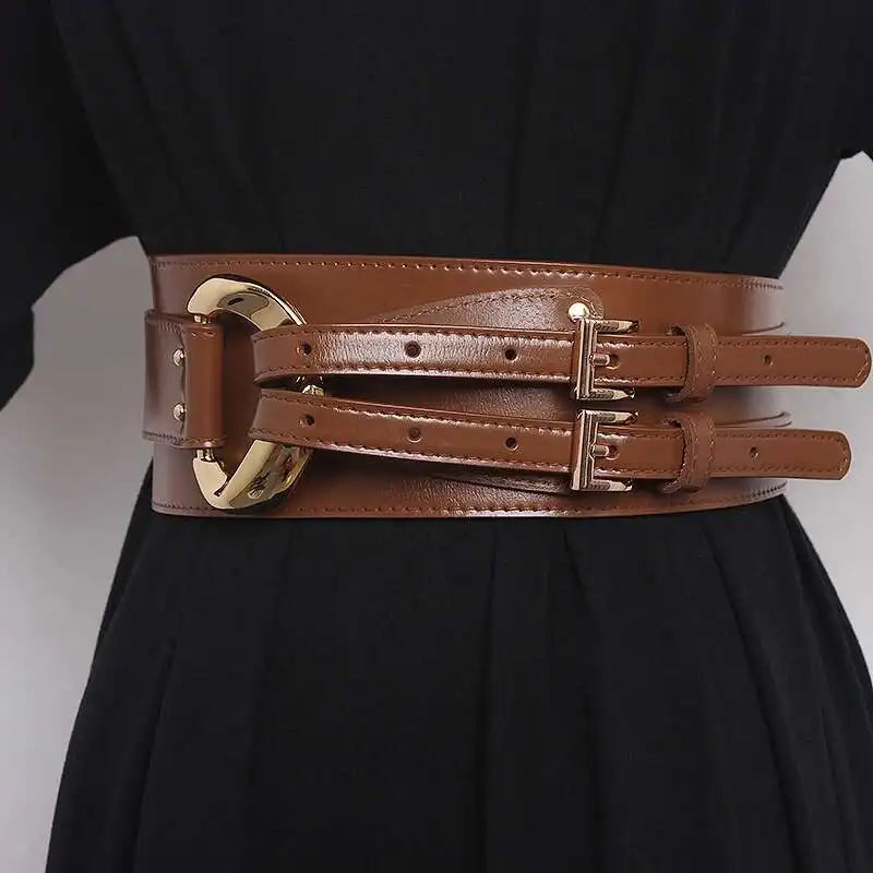 Belts – Irregular Cowhide Waist Decoration – PU Leather | KIMLUD