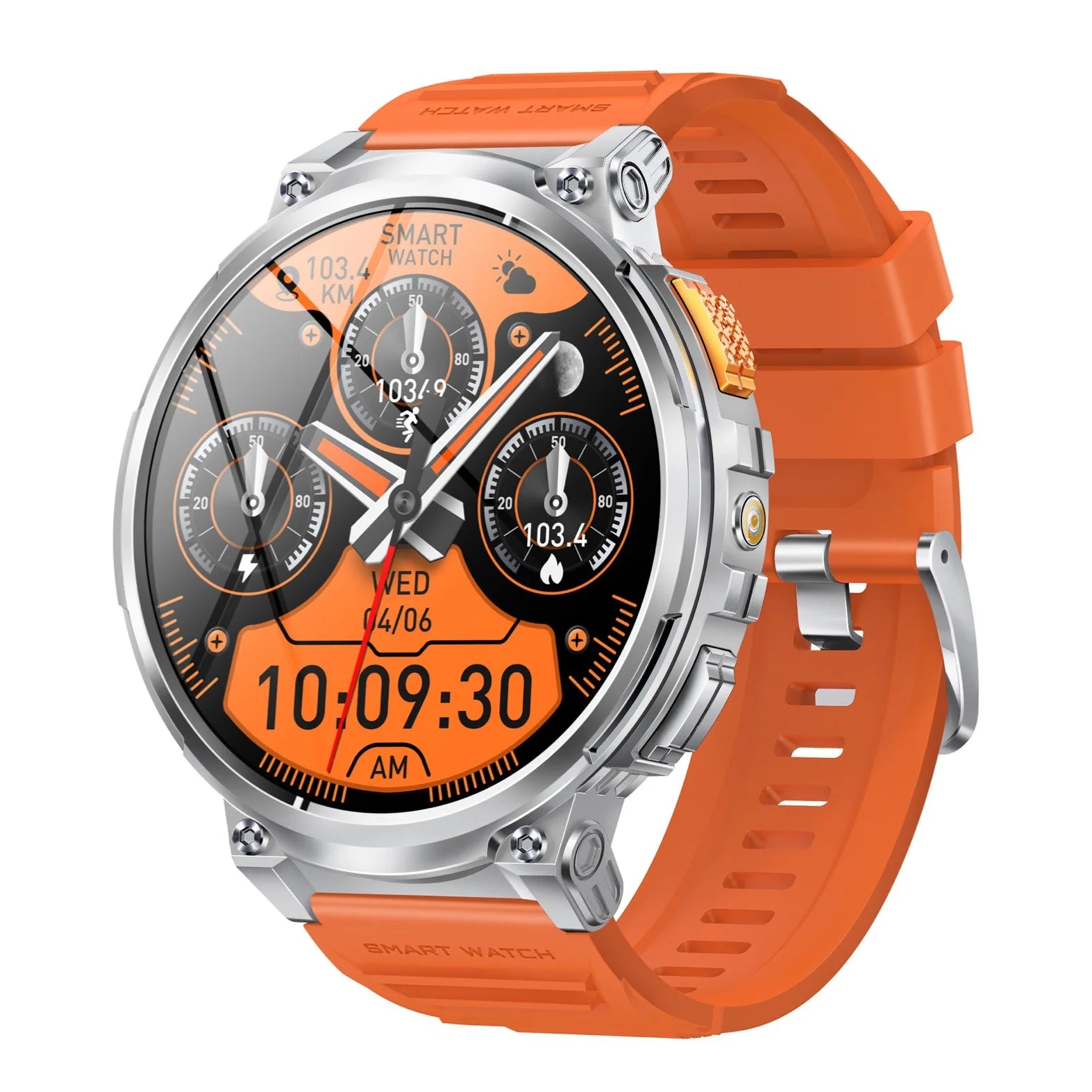 New 1.85'' Screen Outdoor Sport Smartwatch Men Heart Rate Flashlight Watch 730mAh Battery Waterproof Wireless Call Smart Watch