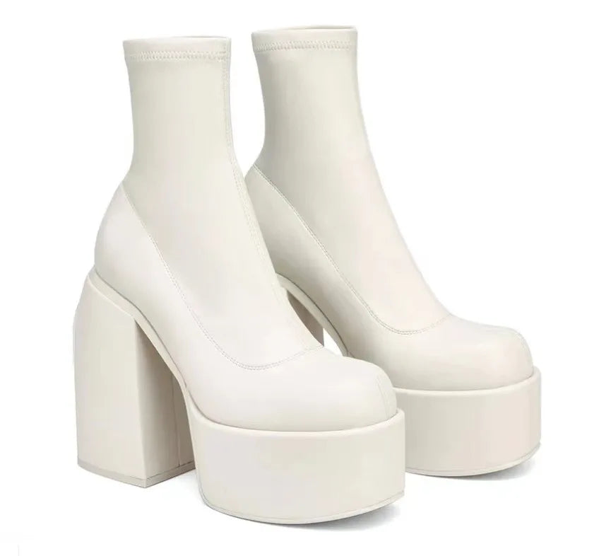 Mid-Calf Boots – Square Toe – Leather | KIMLUD
