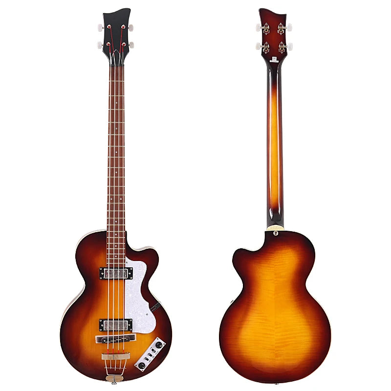 Flame Maple Violin Bass Guitar 41-Inch — Sunburst | KIMLUD