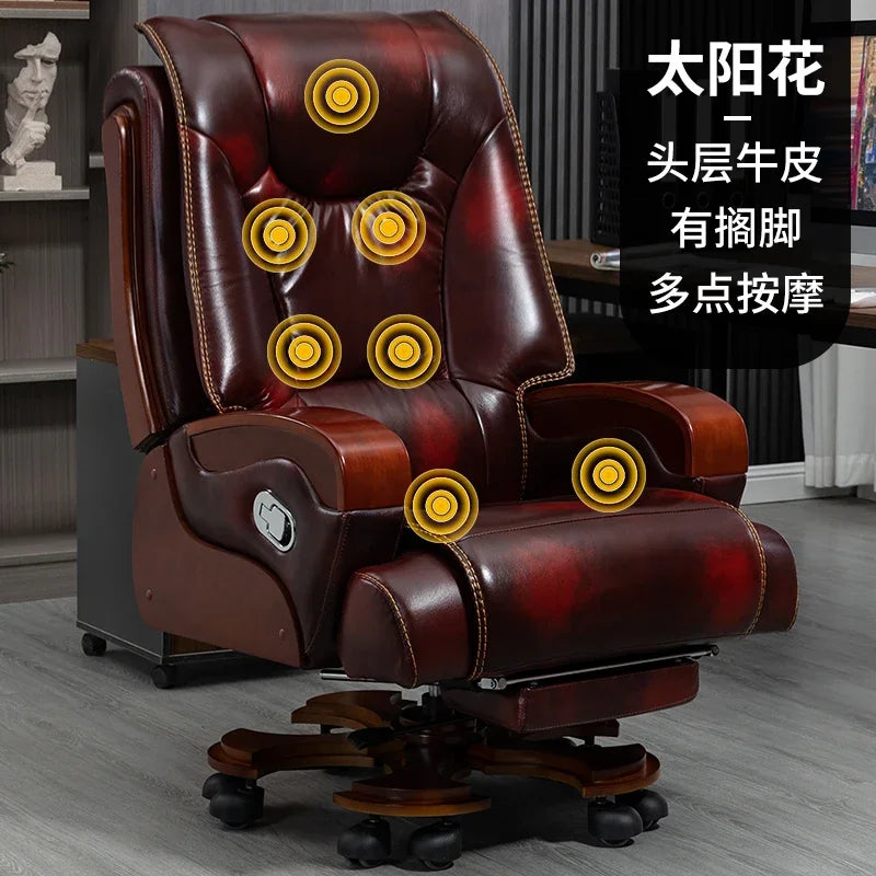 HSN boss chair office home computer leather can lie down comfortably sedentary backrest to class chair seat