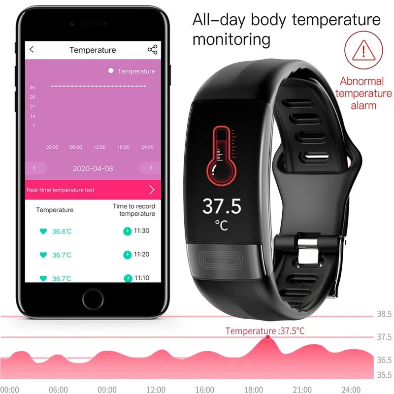 Heart Rate Ecg Blood Pressure Ekg Health Smart Watch Men'S Fitness Bracelet With Pressure Measurement Ecg Distance Bracelet