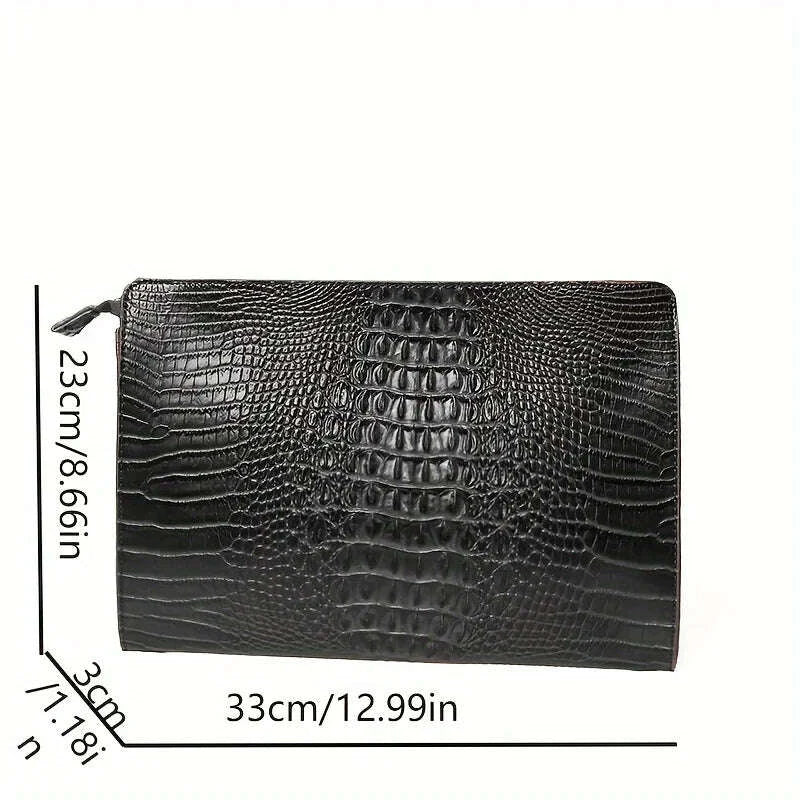 KIMLUD, Brand Designer Business Bag iPad Handbags PU Leather Envelope Bag Male Wallet Luxury Crocodile Pattern Men/Women Clutch Bags, KIMLUD Womens Clothes